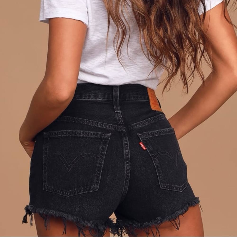 ✨ Levi’s Original 501 Cutoff Denim Shorts, Black, Size W29, Never Worn